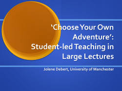 Choose Your Own Adventure*: Student-led Teaching in