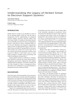 Understanding the Legacy of Herbert Simon to Decision Support