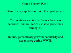Game Theory, Part 1