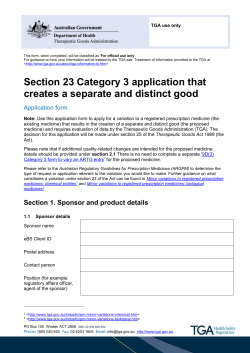 Section 23 Category 3 application that creates a separate and