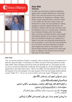 Asia Bibi - Voice of the Martyrs