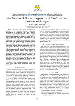 New Multimodal Biometric Approach with Two Score Level