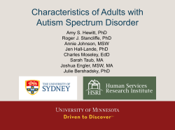 Characteristics of adults with autism spectrum disorder