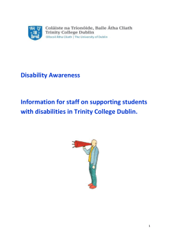 Disability Awareness Booklet - Trinity College Dublin, The University