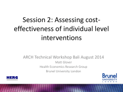 Session 2: Assessing cost effectiveness of individual level
