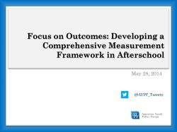 Focus on Outcomes: Developing a Comprehensive Measurement