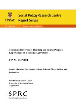 Making a Difference - Social Policy Research Centre