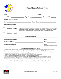 Player/Coach Release Form
