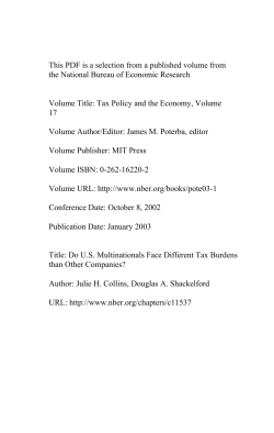 Do U.S. Multinationals Face Different Tax Burdens than Other