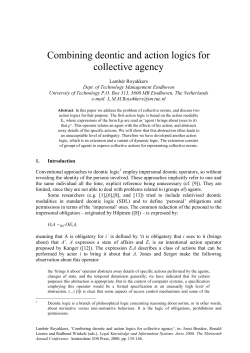 Combining deontic and action logics for collective agency