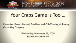 Cutting Edge Tables Games Conference: Your Craps Game Is Too