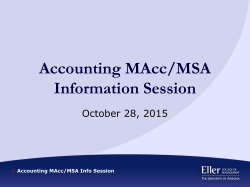 Accounting MAcc/MSA Info Session Program