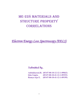 Electron Energy Loss Spectroscopy (EELS)