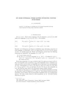 ON SOME INTEGRAL INEQUALITIES INVOLVING