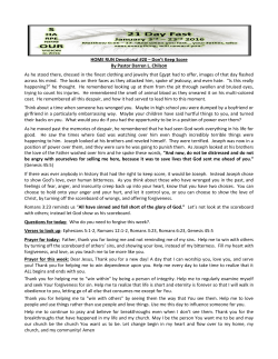 HOME RUN Devotional #20 &ndash; Don`t Keep Score By Pastor Darren L