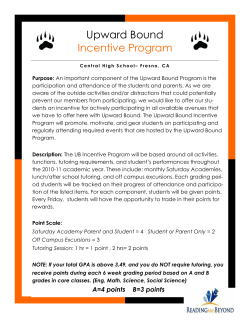 Upward Bound Incentive Program