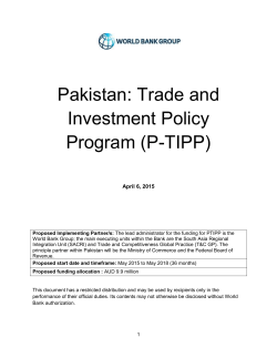 Pakistan: Trade and Investment Policy Program (P