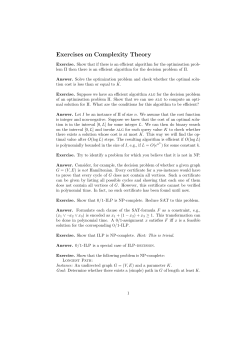 Exercises on Complexity Theory