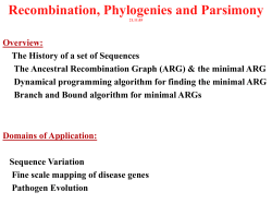 Coalescent Recombination &ldquo;The minimal number of recombinations