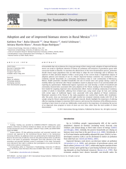 Adoption and use of improved biomass stoves in Rural