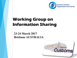 Presentation Title - Oceania Customs Organisation