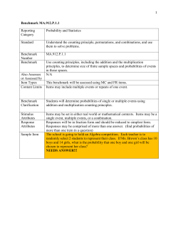 Benchmark MA.912.P.1.1 Reporting Category Probability and