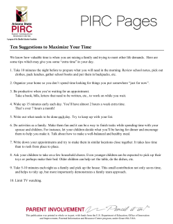 Ten Suggestions to Maximize Your Time