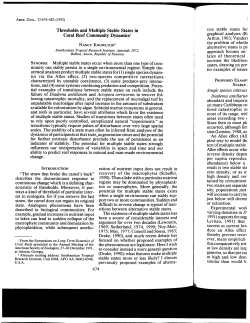 Thresholds and Multiple Stable States in Coral Reef Community