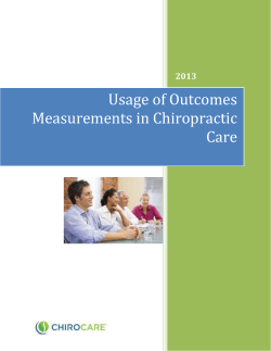 Usage of Outcomes Measurements in Chiropractic