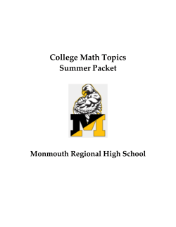 positive and negative integers - monmouth regional high school