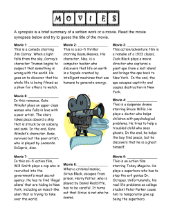 Movie Synopsis Reading Activity