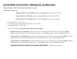 EXTENDER INCENTIVE PROGRAM GUIDELINES