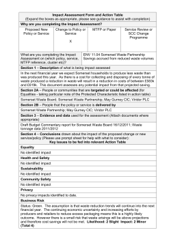 Impact Assessment Form and Action Table
