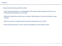Stokes flow at low Reynolds (Re) number Show that the Stokes flow