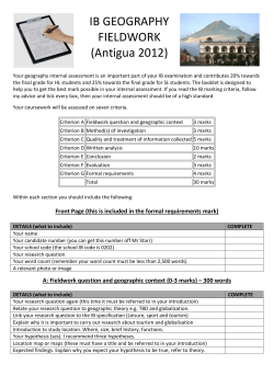 A: Fieldwork question and geographic context