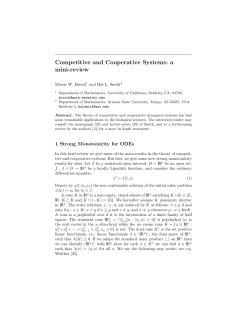 Competitive and Cooperative Systems: a mini-review
