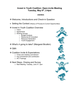 Invest in Youth Coalition Endorsement Form