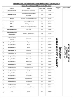 Common Question Paper (UG QP01)
