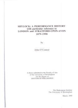 Shylock : a performance history with particular reference to London