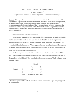 Fundamentals of Social Choice Theory