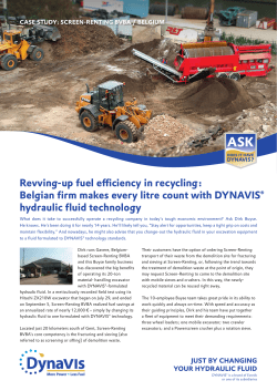 Belgian firm makes every litre count with DYNAVIS&reg; hydraulic fluid