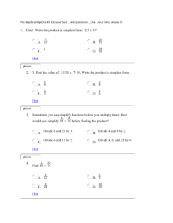 Pre Algebra/Algebra #3 Do your best&hellip;.Ask questions&hellip;.Use your