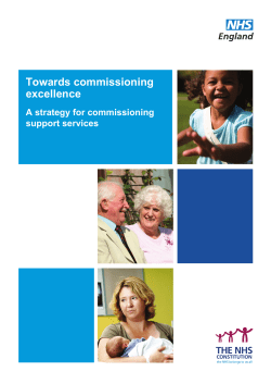 Towards commissioning excellence : a strategy for