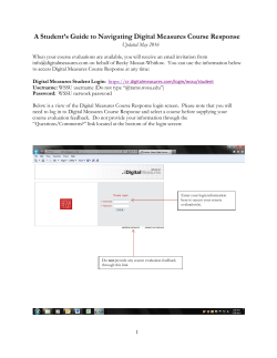 A Student`s Guide to Navigating Digital Measures Course Response