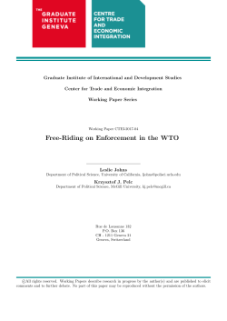 Free-Riding on Enforcement in the WTO