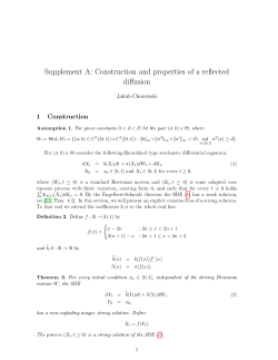 Supplement A: Construction and properties of a reflected diffusion