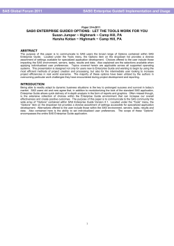 SAS&reg; Enterprise Guide&reg; Options