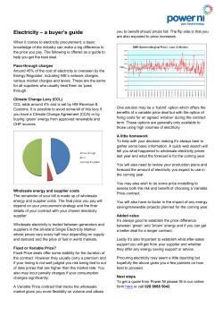 Electricity &ndash; a buyer`s guide