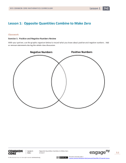 Grade 7 Mathematics Module 2, Topic A, Lesson 1