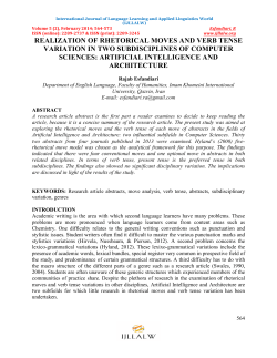 realization of rhetorical moves and verb tense variation in two